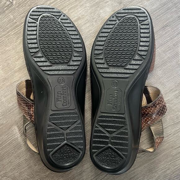 Finn Comfort NWOB NEW Alanya Womens Sandals UK 7 1/2 US 10 Snakeskin Embossed - Picture 5 of 6